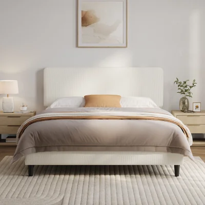 The Range Yaheetech Upholstered Bed Frame with Adjustable Chenille Headboard