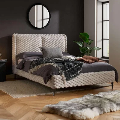 The Range Birlea Tilly White Upholstered faux fur Bed - White