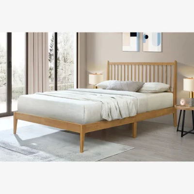 The Range Gabriel Wooden Bed Frame - Small Double - Light Brown