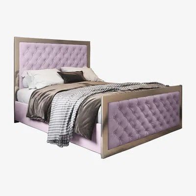 The Range Emia Upholstered Velvet Metal Bed Frame - Pink / Double