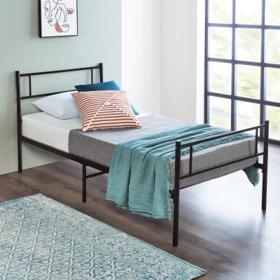 The Range High Gloss Metal Bed Frame - Black / Yes