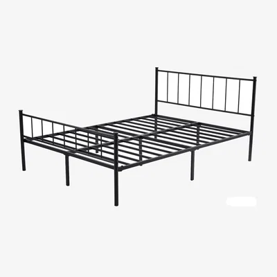 The Range MCC Direct King Size 5FT Metal Bed Frame with Headboard & Footboard Finn - Black