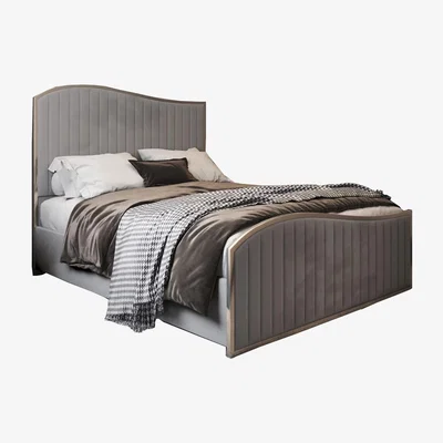 The Range Darlington Soft Velvet Upholstered Metal Bed Frame - Grey / Small Double