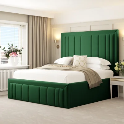 The Range Emperor Upholstered Bed Frame with 54" Headboard - Emerald