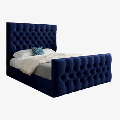 The Range Highland Soft Velvet Upholstered Bed Frame - Blue / Small Single