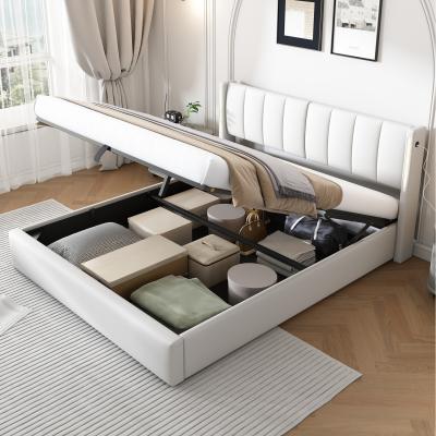 The Range Super King Size LED Upholstered Bed with Storage - White