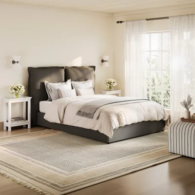 The Range Sunday Deep Grey Double Bed  - Deep Grey