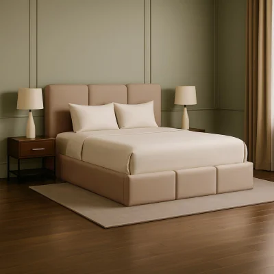 The Range Plush Velvet Upholstered Dartford Bed Frame - Orange