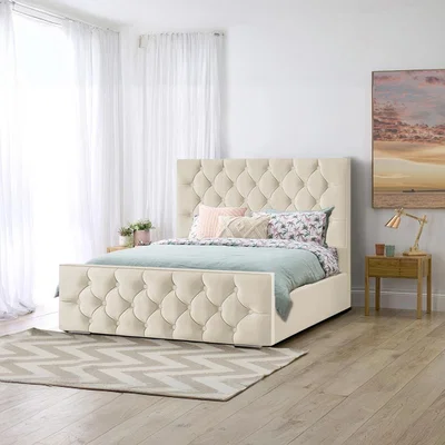The Range chesterfield  Bed Frame - Yellow / Single