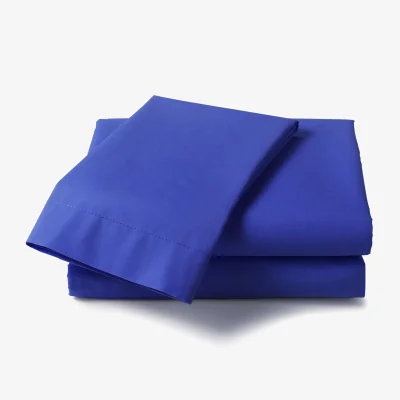 The Range Percale Deep King Bed Fitted Sheet - Wedgewood