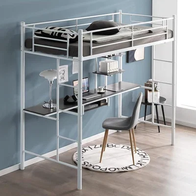 The Range Metal Loft Bed Frame - White