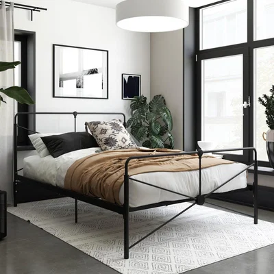 The Range Leopold Metal Bed - Black / King