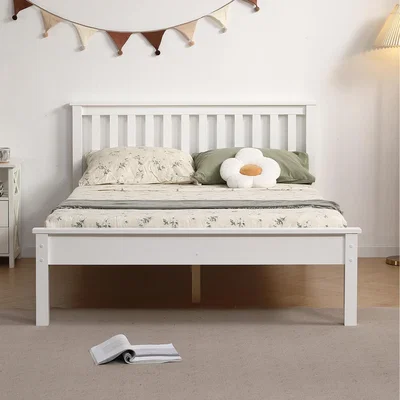The Range Derby Solid Wooden Bed Frame - Satin White / King