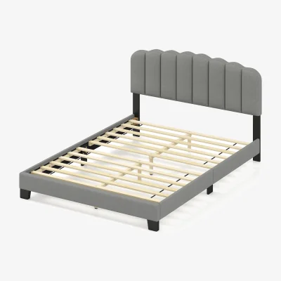 The Range Linen Upholstered Bed Frame - Grey