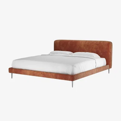 Sofa.com Lucy Super King Bed in Pomegranate Bubble Velvet