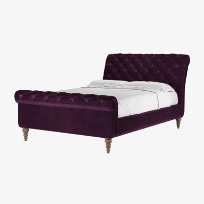 Sofa.com Knightsbridge Double Bed in Damson Smart Velvet