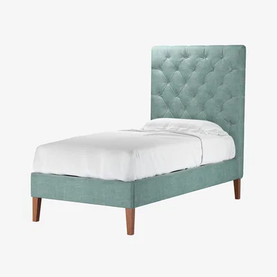 Sofa.com Rosalie 150cm Single Bed in Sea Spray Aquaclean Clever Chenille