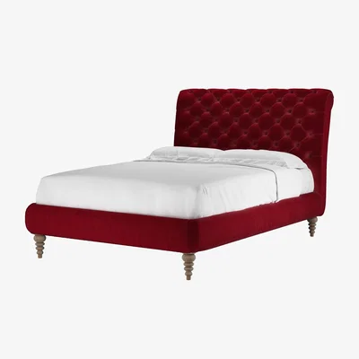 Sofa.com Knightsbridge (No Footboard) Double Bed in Malbec Cotton Matt Velvet