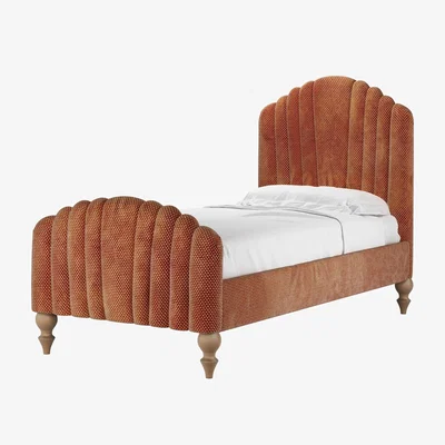 Sofa.com Bella Single Bed in Pomegranate Bubble Velvet