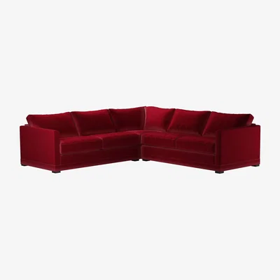 Sofa.com Aissa Medium LHF 2.5 Seat Corner Sofa bed in Malbec Cotton Matt Velvet