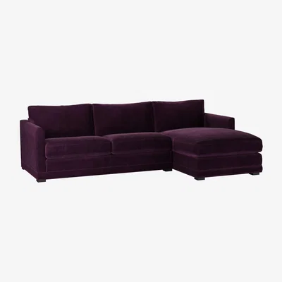 Sofa.com Aissa Medium RHF 2.5 Seat Storage Chaise Sofa bed in Damson Smart Velvet
