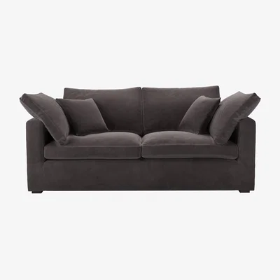 Sofa.com Long Island Slim 2.5 Seat Sofa bed in Shale Aquaclean Clever Velvet