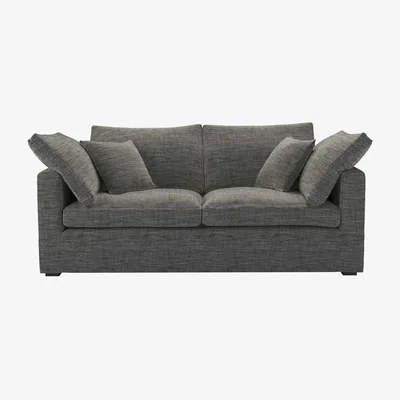 Sofa.com Long Island Slim 2.5 Seat Sofa bed in Liquorice Baylee Multi-Tone Viscose Linen