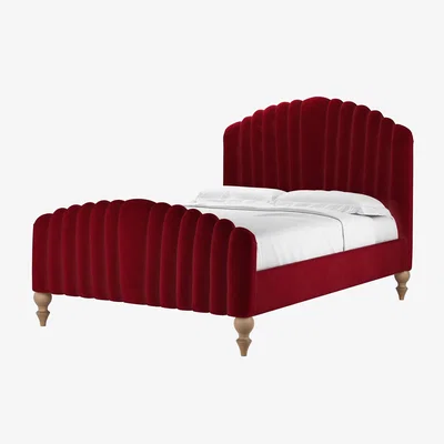 Sofa.com Bella Double Bed in Malbec Cotton Matt Velvet