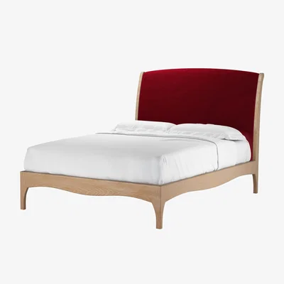 Sofa.com Emilia Double Bed in Malbec Cotton Matt Velvet