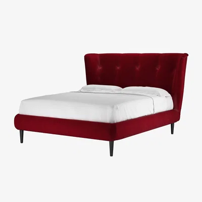 Sofa.com Audrey King Bed in Malbec Cotton Matt Velvet