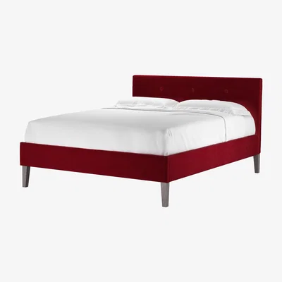 Sofa.com Avery 100cm King Bed in Malbec Cotton Matt Velvet