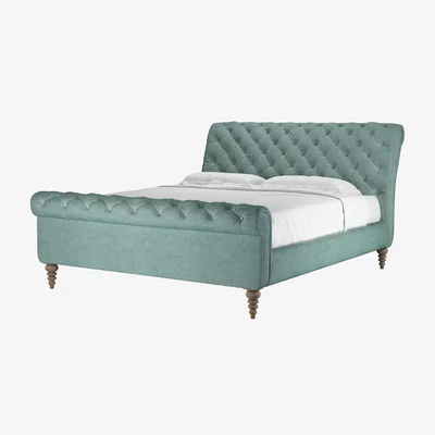 Sofa.com Knightsbridge Super King Bed in Sea Spray Aquaclean Clever Chenille