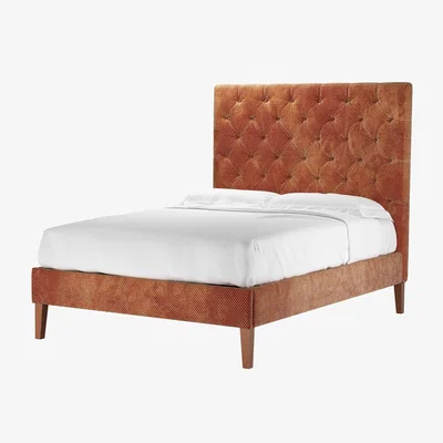 Sofa.com Rosalie 150cm Double Bed in Pomegranate Bubble Velvet