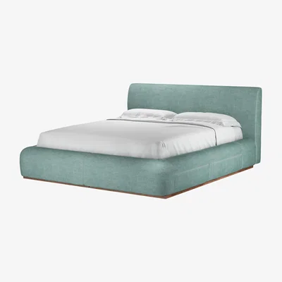 Sofa.com King Divan Base Bed in Sea Spray Aquaclean Clever Chenille