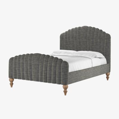 Sofa.com Bella Double Bed in Liquorice Baylee Multi-Tone Viscose Linen