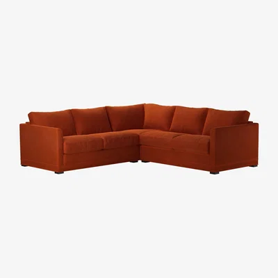 Sofa.com Aissa Small RHF 2 Seat Corner Sofa bed in Brick Aquaclean Clever Velvet