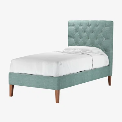 Sofa.com Rosalie 130cm Single Bed in Sea Spray Aquaclean Clever Chenille