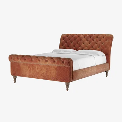 Sofa.com Knightsbridge King Bed in Pomegranate Bubble Velvet