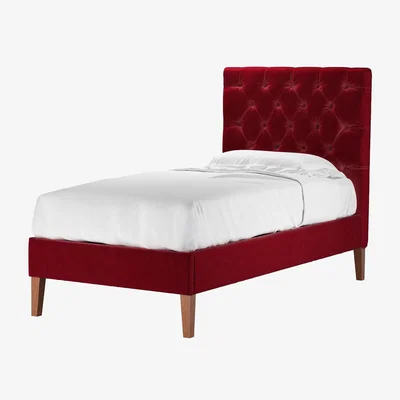 Sofa.com Rosalie 130cm Single Bed in Malbec Cotton Matt Velvet