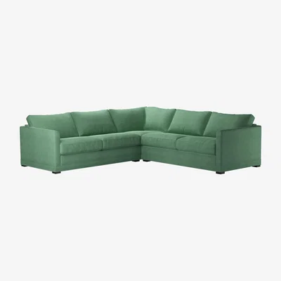 Sofa.com Aissa Medium RHF 2.5 Seat Corner Sofa bed in Celadon Easy Cotton