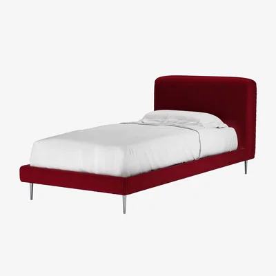 Sofa.com Lucy Single Bed in Malbec Cotton Matt Velvet
