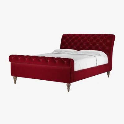 Sofa.com Knightsbridge King Bed in Malbec Cotton Matt Velvet