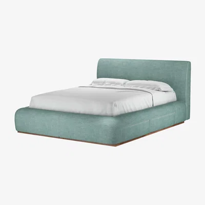 Sofa.com Double Divan Base Bed in Sea Spray Aquaclean Clever Chenille