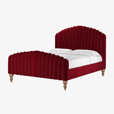 Sofa.com Bella King Bed in Malbec Cotton Matt Velvet