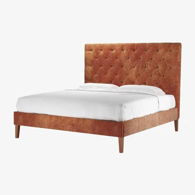 Sofa.com Rosalie 150cm Super King Bed in Pomegranate Bubble Velvet