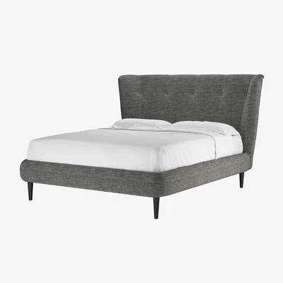 Sofa.com Audrey King Bed in Liquorice Baylee Multi-Tone Viscose Linen