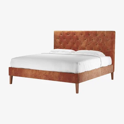 Sofa.com Rosalie 130cm Super King Bed in Pomegranate Bubble Velvet