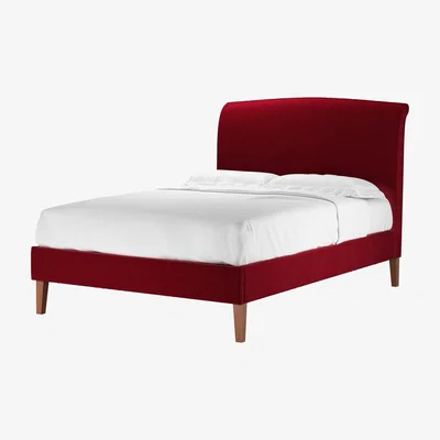 Sofa.com Thea Double Bed in Malbec Cotton Matt Velvet
