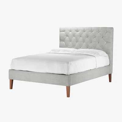 Sofa.com Rosalie 130cm Double Bed in Fog Aquaclean Clever Chenille