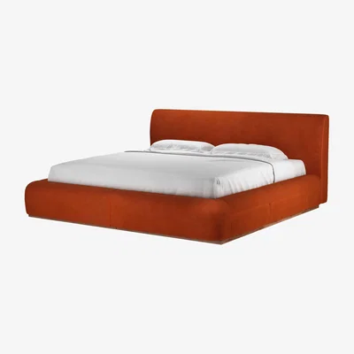 Sofa.com Super King Divan Base Bed in Brick Aquaclean Clever Velvet